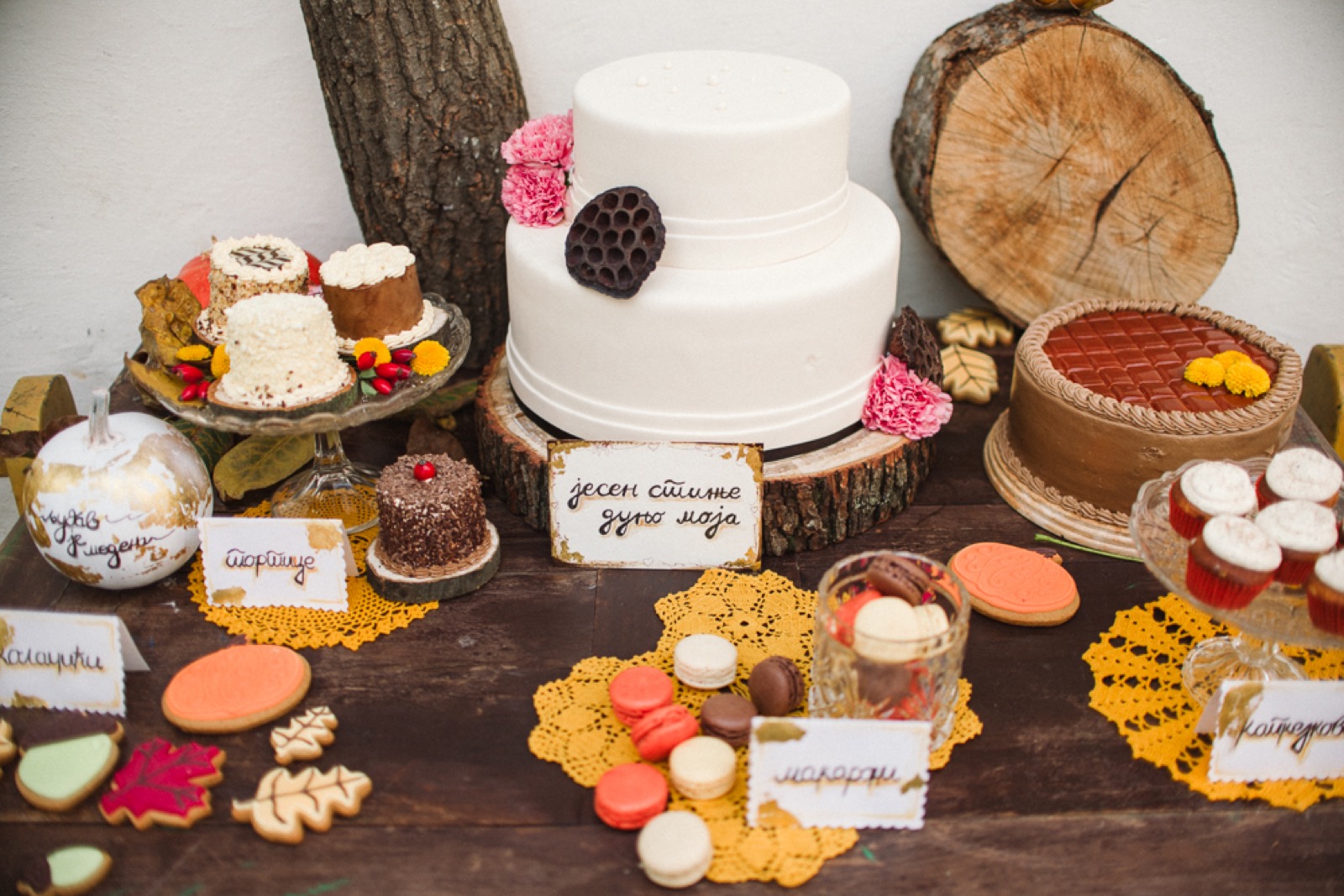 Detalj slatkog stola — dekoracija