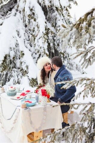 Detalj zimskog venčanja